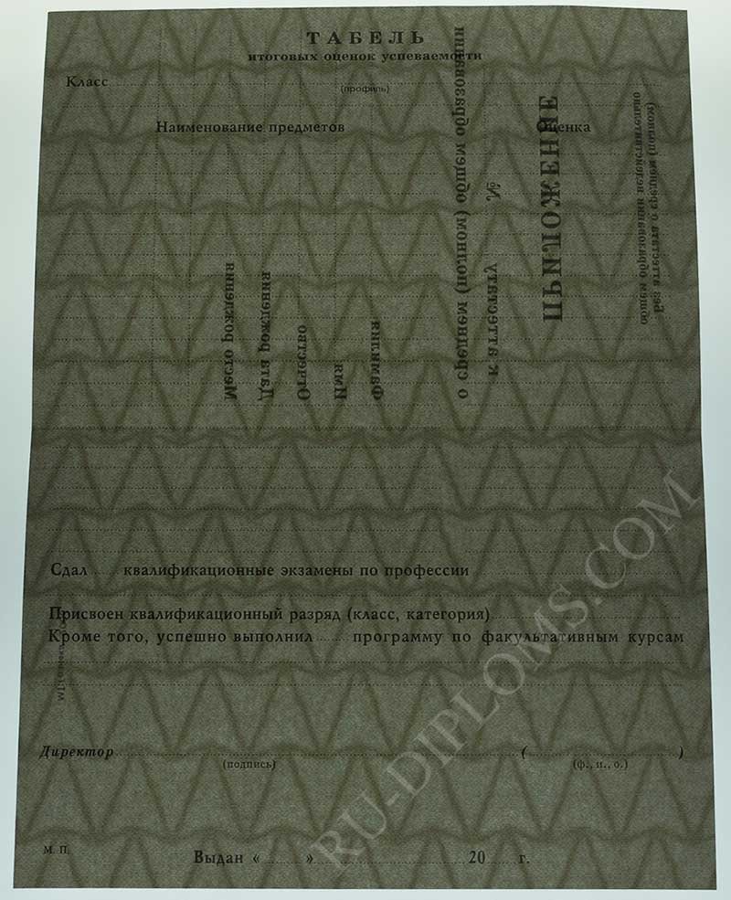 Аттестат о среднем (полном) образовании любой до 2010 года 